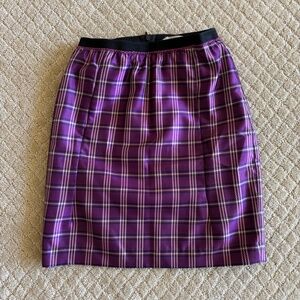 Schumacher purple plaid skirt Size XS
